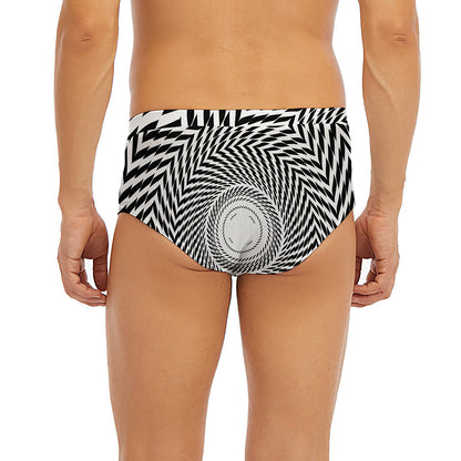 Spiral Illusory Motion Print Men's Briefs