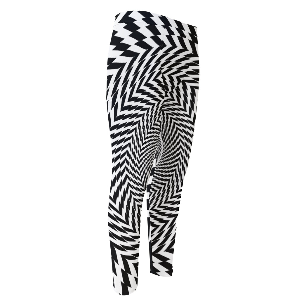 Spiral Illusory Motion Print Men's Compression Pants