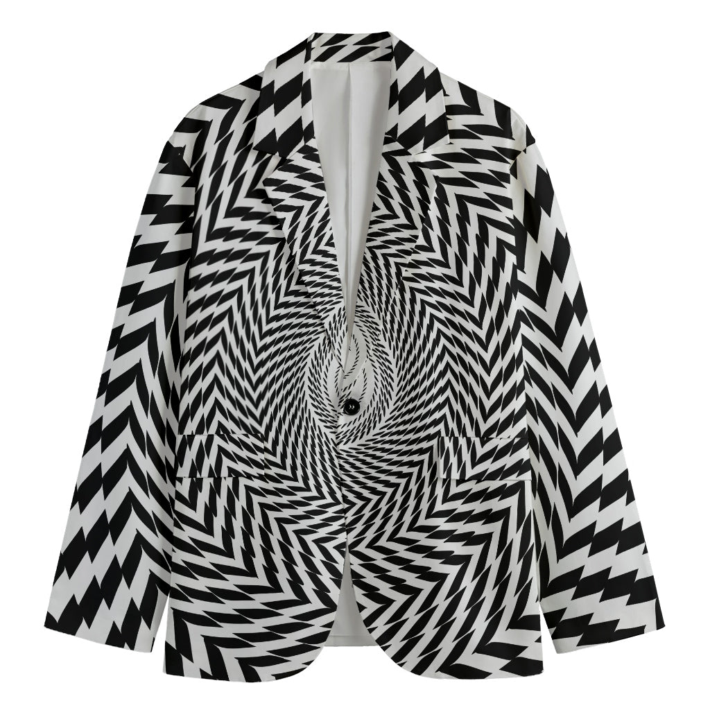 Spiral Illusory Motion Print Men's Cotton Blazer