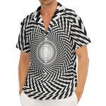 Spiral Illusory Motion Print Men's Deep V-Neck Shirt