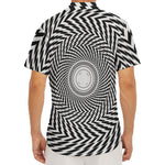 Spiral Illusory Motion Print Men's Deep V-Neck Shirt