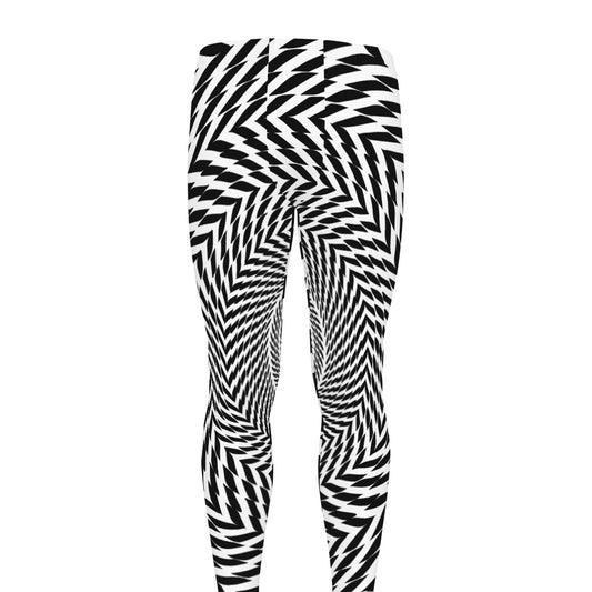 Spiral Illusory Motion Print Men's leggings