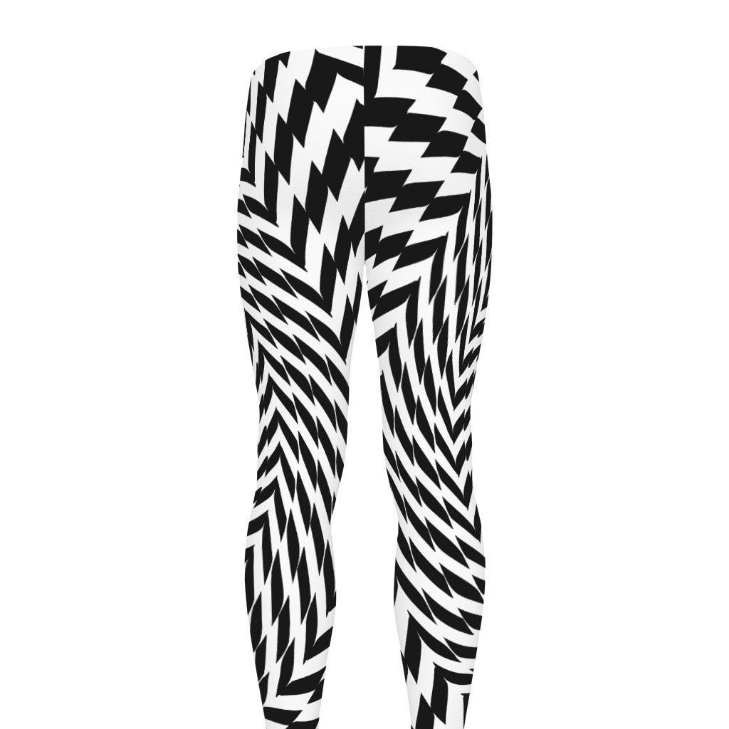 Spiral Illusory Motion Print Men's leggings