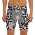 Spiral Illusory Motion Print Men's Long Boxer Briefs