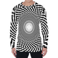 Spiral Illusory Motion Print Men's Long Sleeve T-Shirt