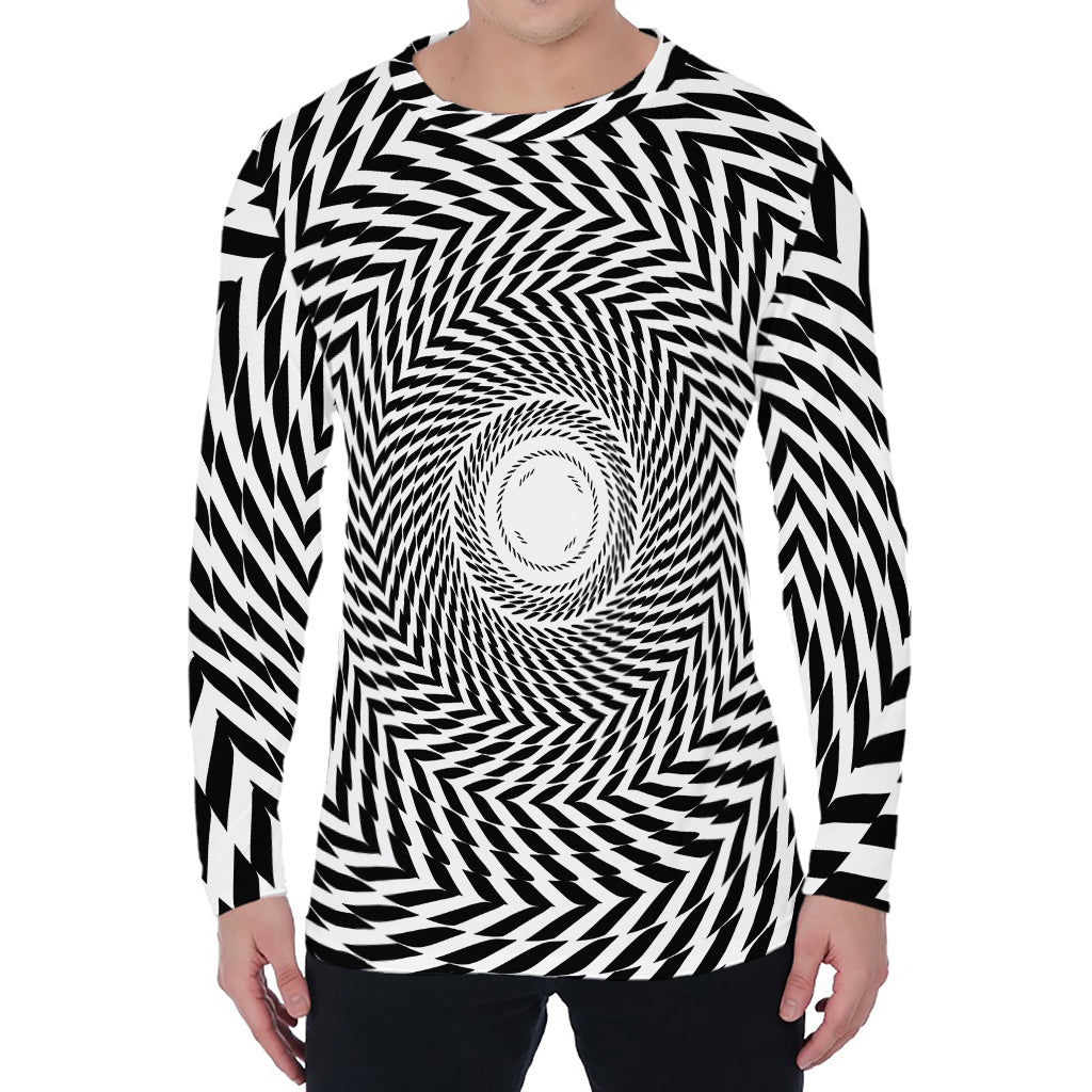 Spiral Illusory Motion Print Men's Long Sleeve T-Shirt
