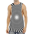 Spiral Illusory Motion Print Men's Muscle Tank Top