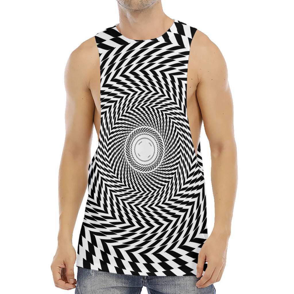 Spiral Illusory Motion Print Men's Muscle Tank Top