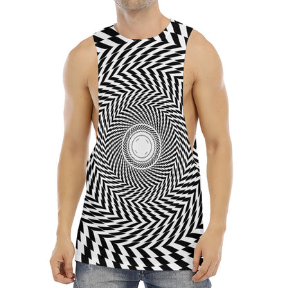 Spiral Illusory Motion Print Men's Muscle Tank Top