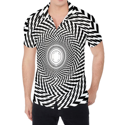 Spiral Illusory Motion Print Men's Shirt