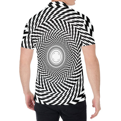 Spiral Illusory Motion Print Men's Shirt