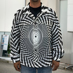 Spiral Illusory Motion Print Men's Shirt Jacket