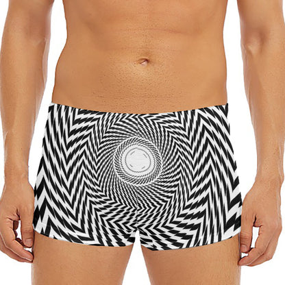 Spiral Illusory Motion Print Men's Short Boxer Briefs