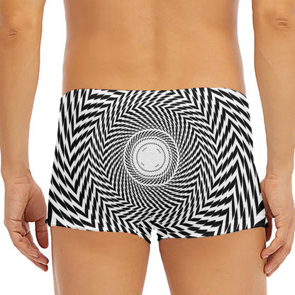 Spiral Illusory Motion Print Men's Short Boxer Briefs