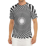 Spiral Illusory Motion Print Men's Short Sleeve Rash Guard