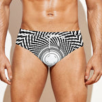 Spiral Illusory Motion Print Men's Swim Briefs