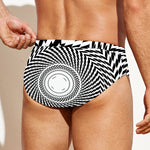 Spiral Illusory Motion Print Men's Swim Briefs