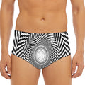 Spiral Illusory Motion Print Men's Triangle Swim Briefs