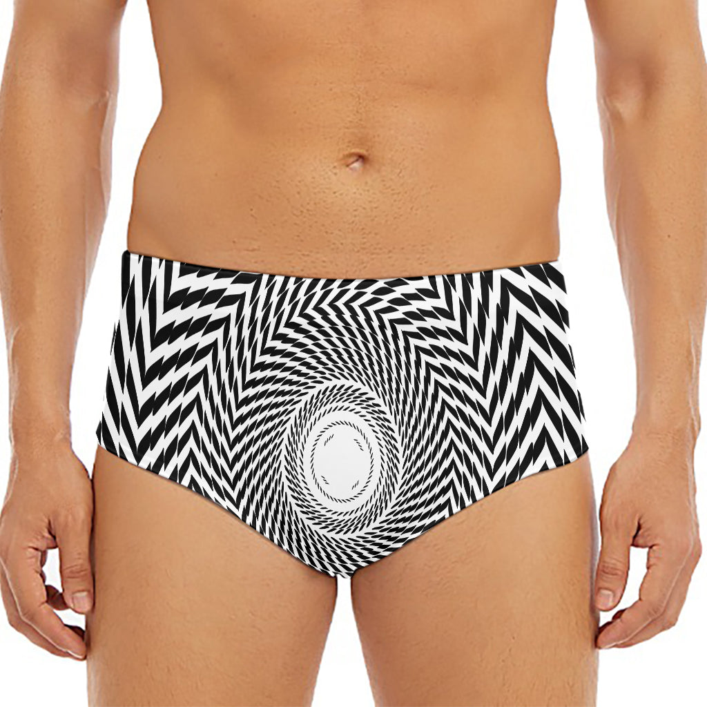 Spiral Illusory Motion Print Men's Triangle Swim Briefs