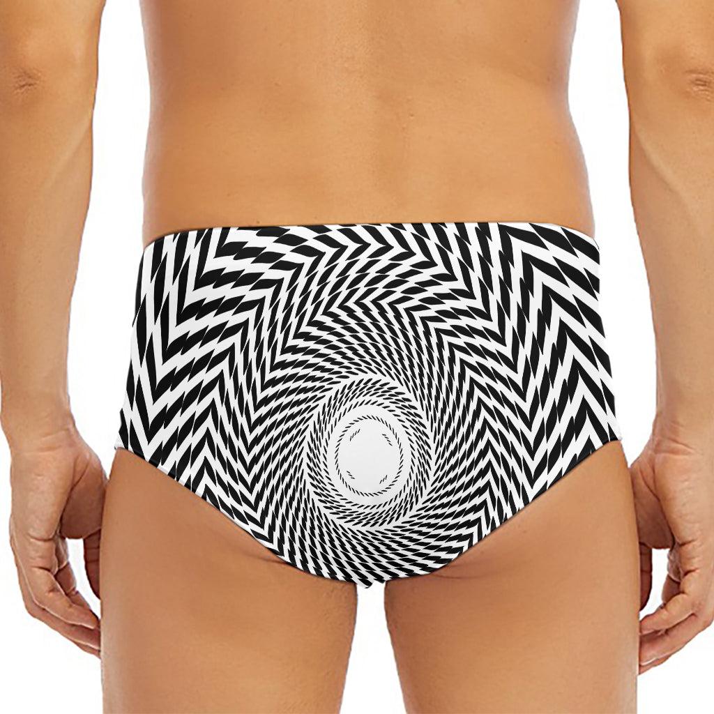 Spiral Illusory Motion Print Men's Triangle Swim Briefs