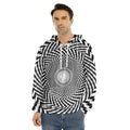 Spiral Illusory Motion Print Men's Velvet Pullover Hoodie