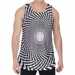Spiral Illusory Motion Print Men's Velvet Tank Top
