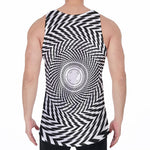 Spiral Illusory Motion Print Men's Velvet Tank Top