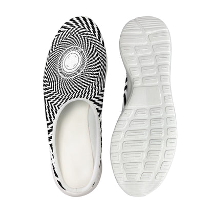 Spiral Illusory Motion Print Mesh Casual Shoes