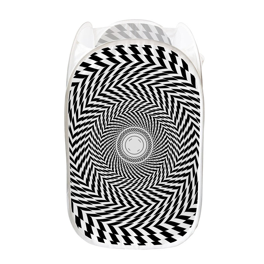 Spiral Illusory Motion Print Mesh Laundry Hamper