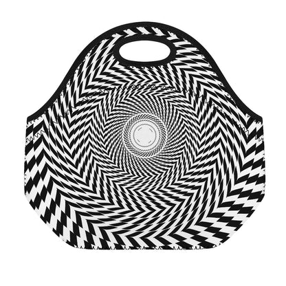 Spiral Illusory Motion Print Neoprene Lunch Bag