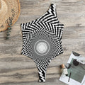 Spiral Illusory Motion Print One Shoulder Bodysuit