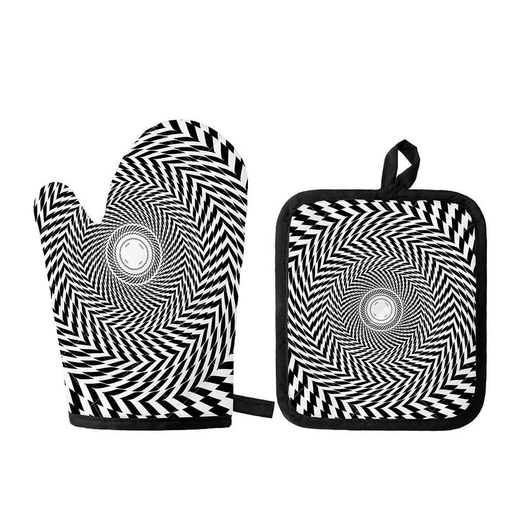 Spiral Illusory Motion Print Oven Mitt And Pot Holder Set