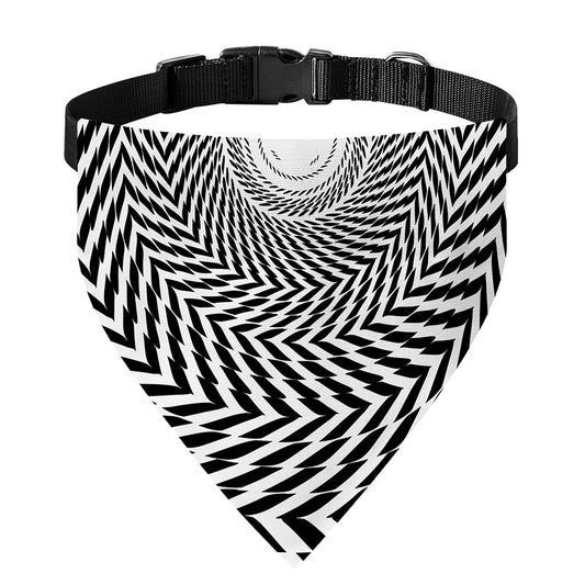Spiral Illusory Motion Print Over The Collar Dog Bandana