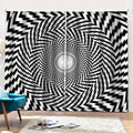 Spiral Illusory Motion Print Pencil Pleat Curtains
