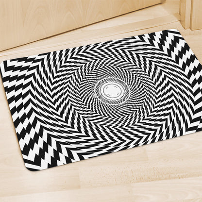Spiral Illusory Motion Print Polyester Doormat