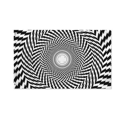 Spiral Illusory Motion Print Polyester Flag
