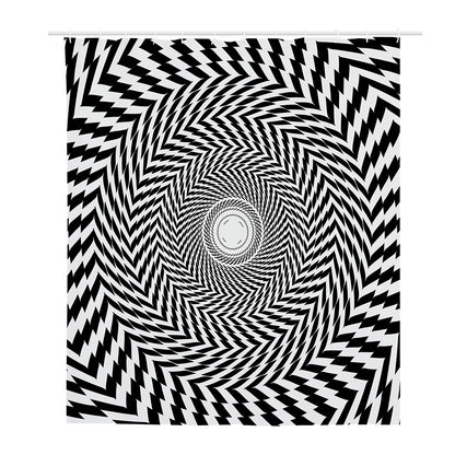 Spiral Illusory Motion Print Polyester Shower Curtain