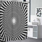 Spiral Illusory Motion Print Premium Shower Curtain