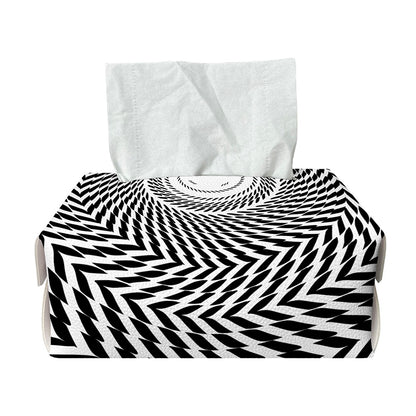 Spiral Illusory Motion Print Rectangle Tissue Box Cover