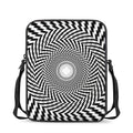 Spiral Illusory Motion Print Rectangular Crossbody Bag