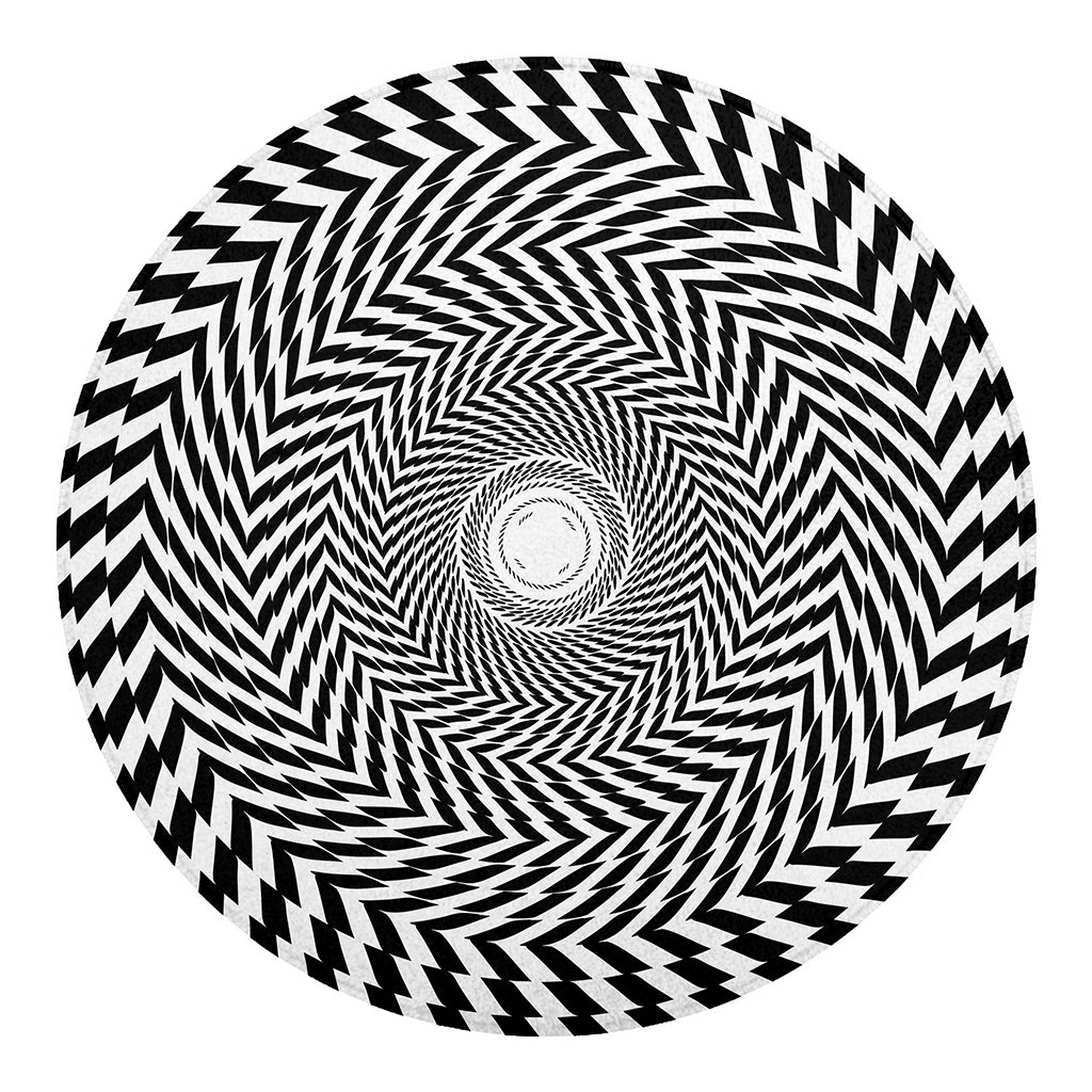 Spiral Illusory Motion Print Round Blanket