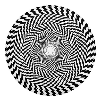 Spiral Illusory Motion Print Round Blanket