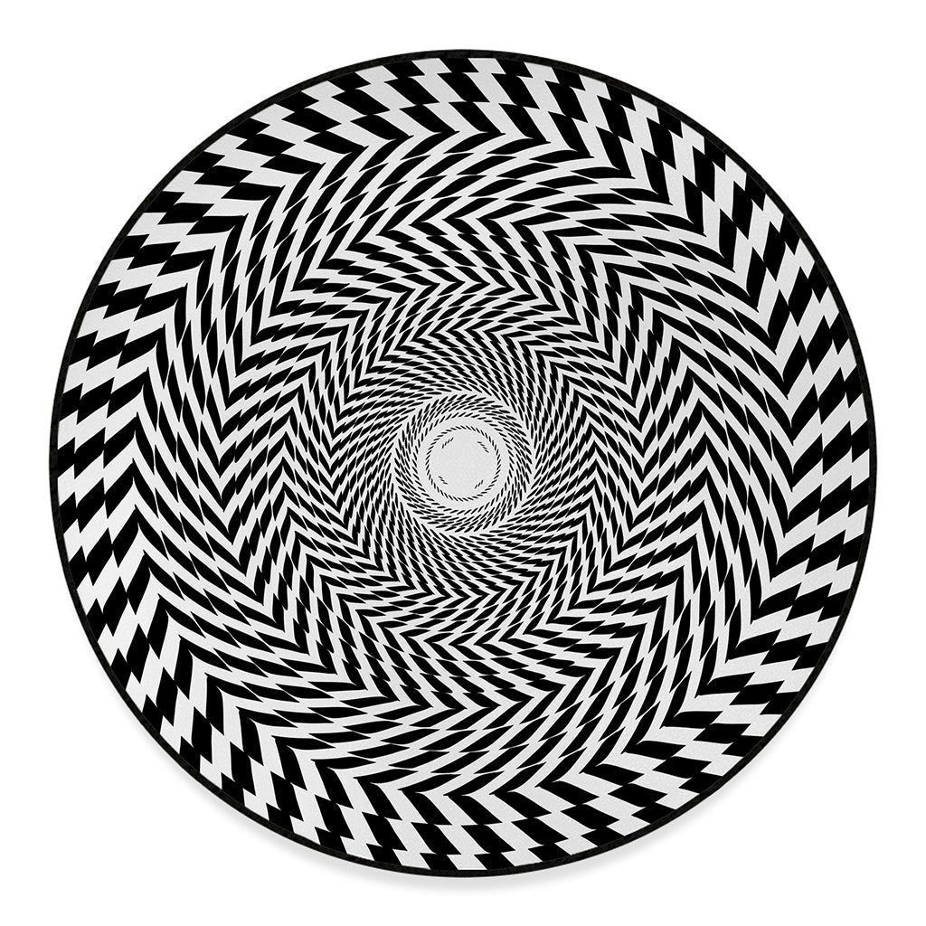 Spiral Illusory Motion Print Round Floor Mat