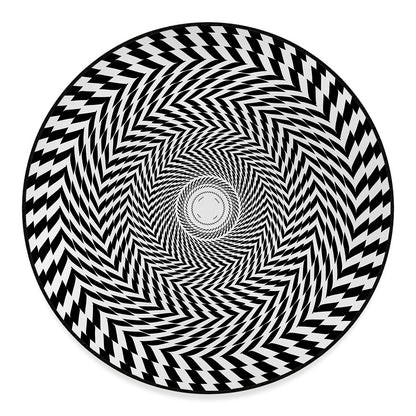 Spiral Illusory Motion Print Round Floor Mat