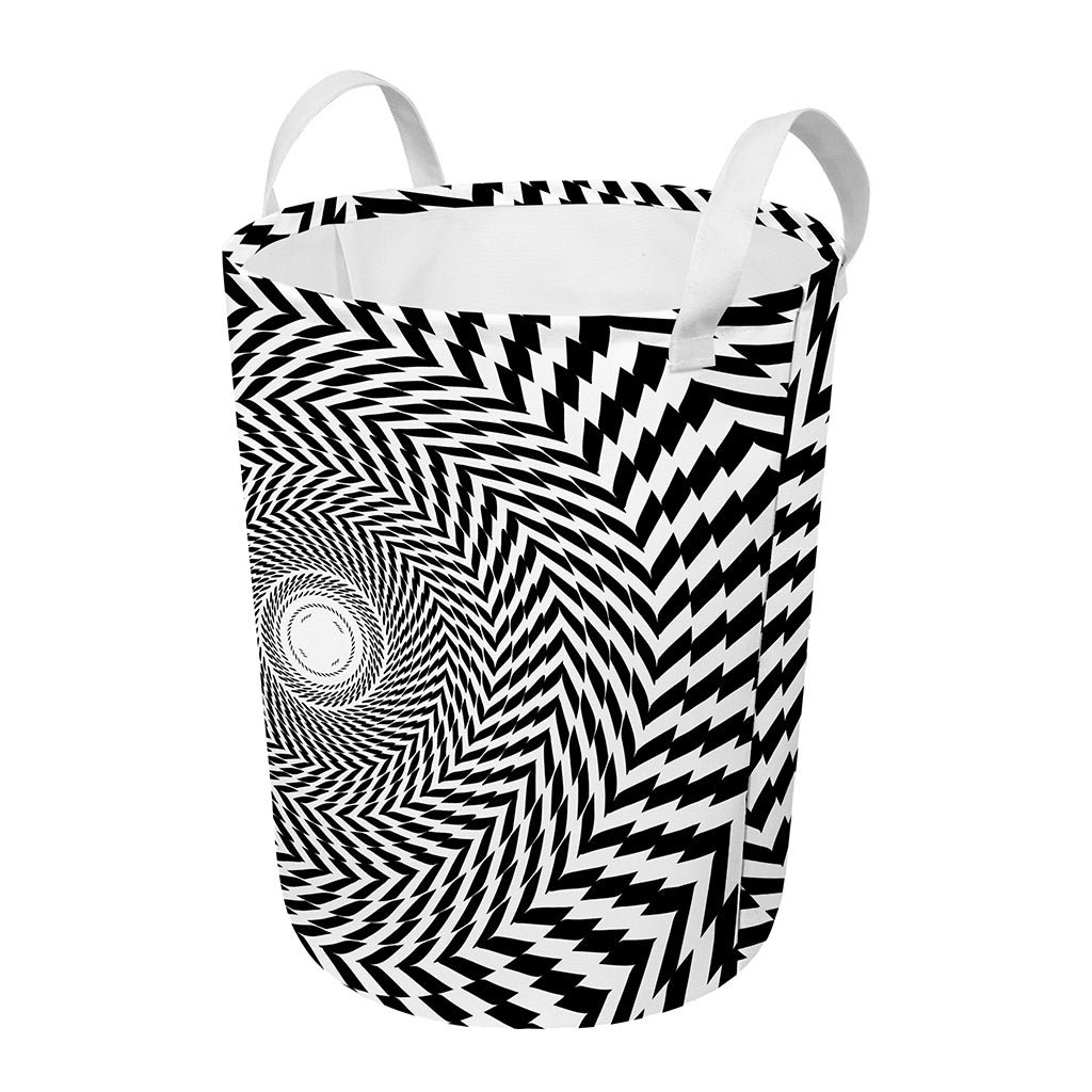 Spiral Illusory Motion Print Round Laundry Basket