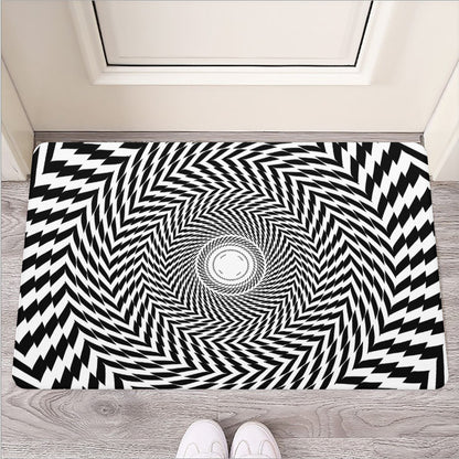 Spiral Illusory Motion Print Rubber Doormat