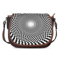 Spiral Illusory Motion Print Saddle Bag