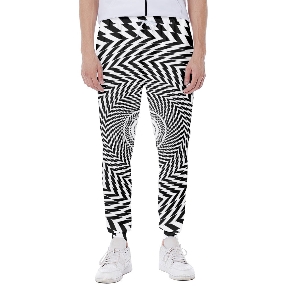 Spiral Illusory Motion Print Scuba Joggers