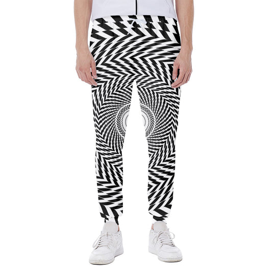 Spiral Illusory Motion Print Scuba Joggers