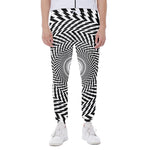 Spiral Illusory Motion Print Scuba Joggers